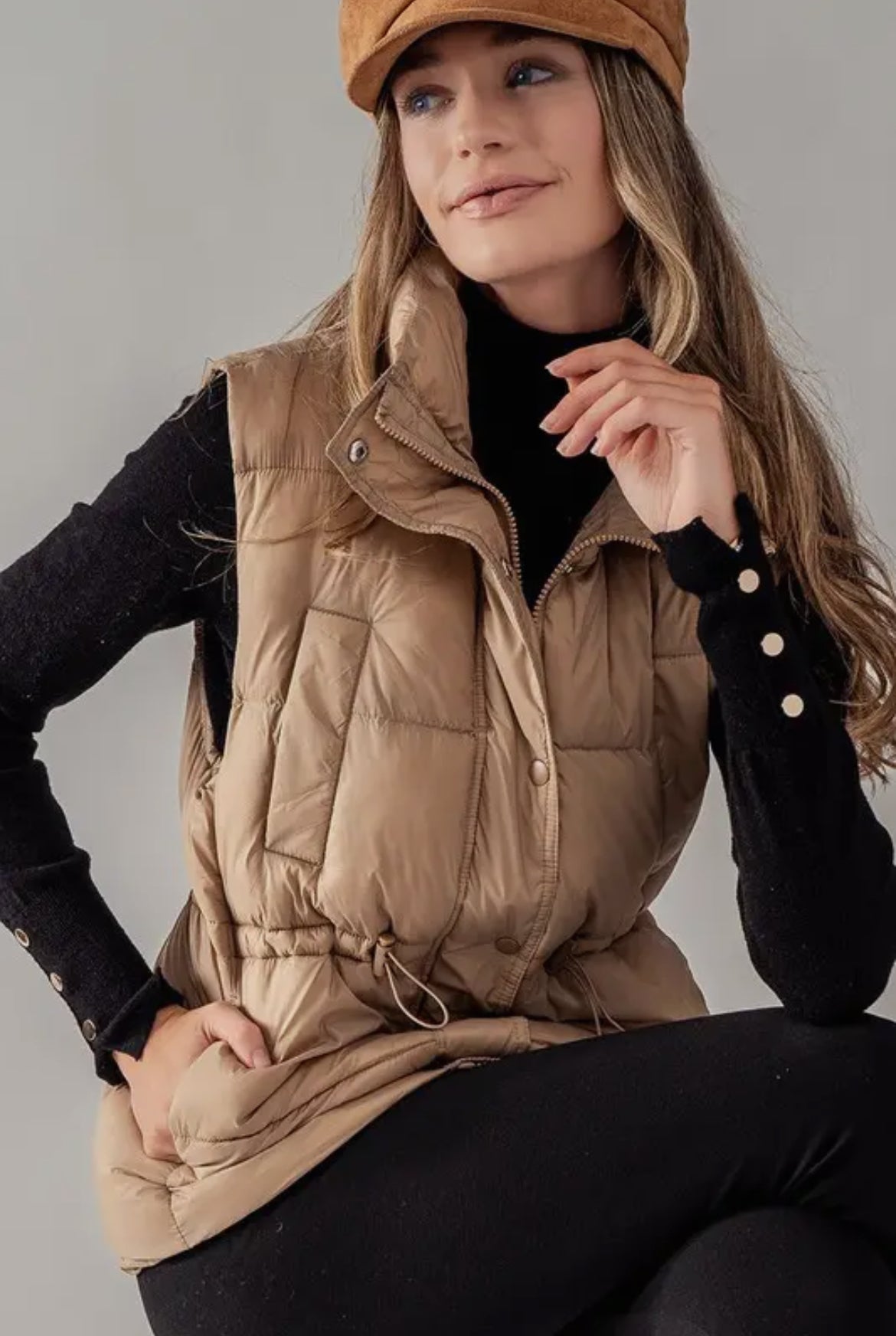 High Neck Puffer Vest