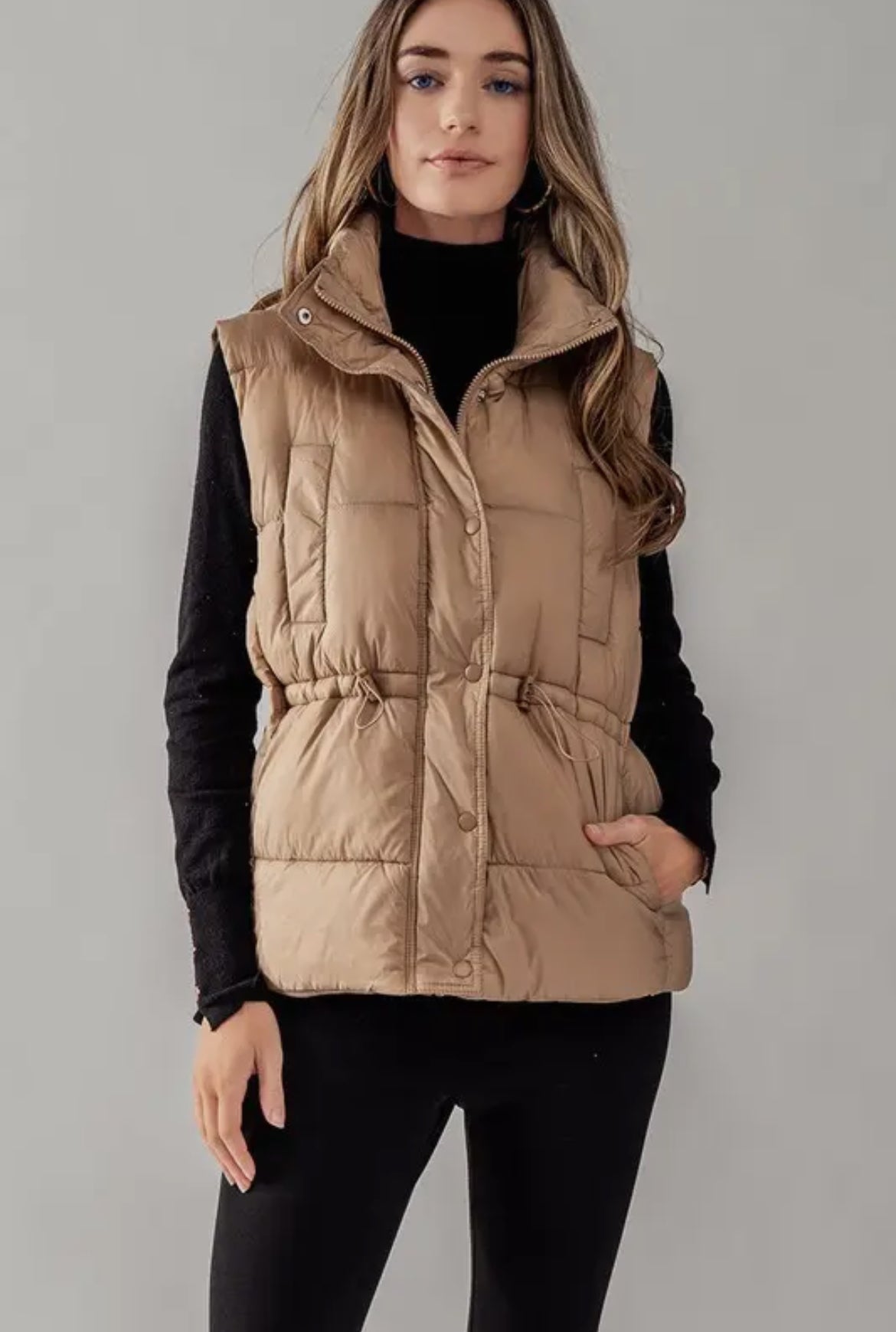 High Neck Puffer Vest