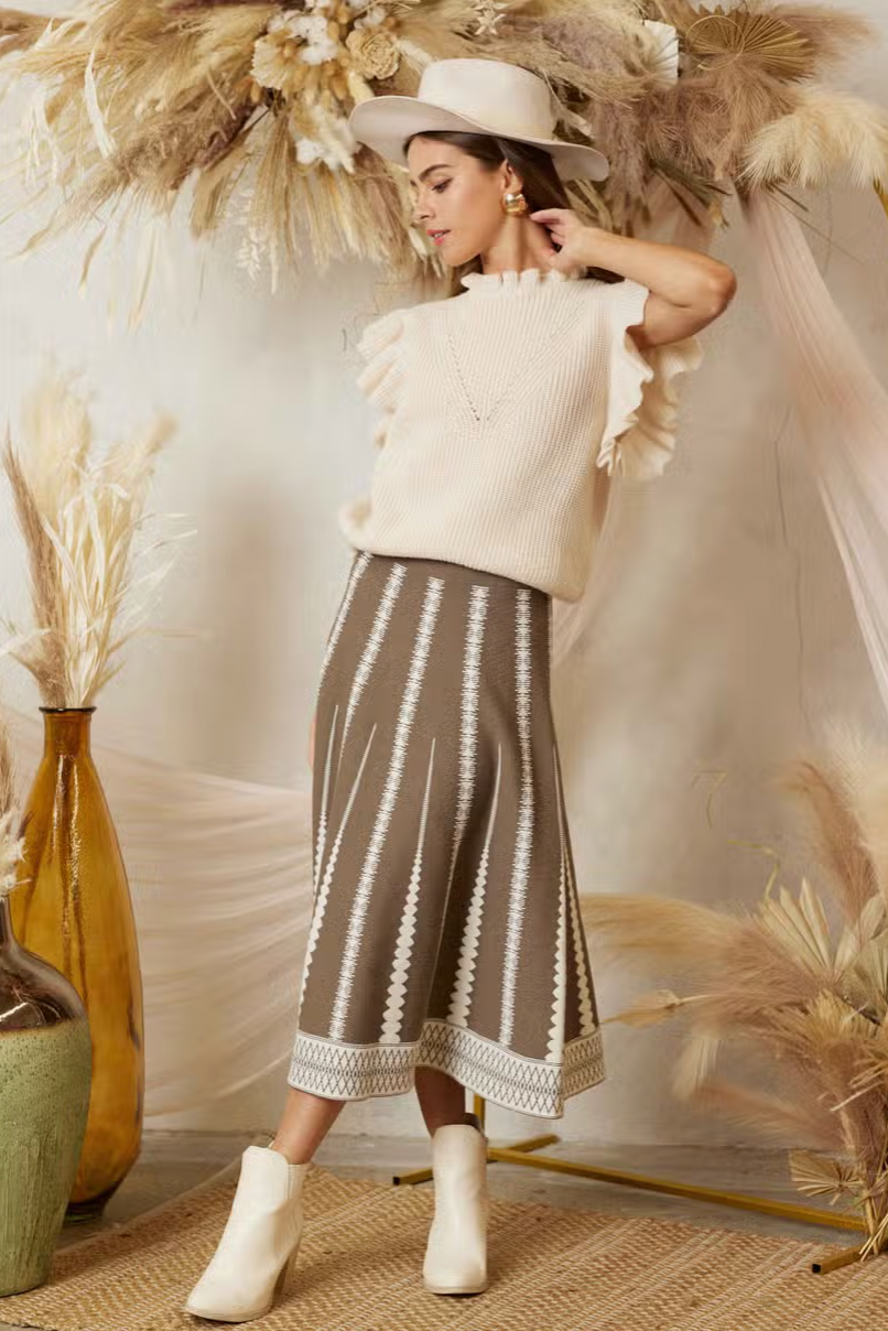 Ruffled Sweater Blouse
