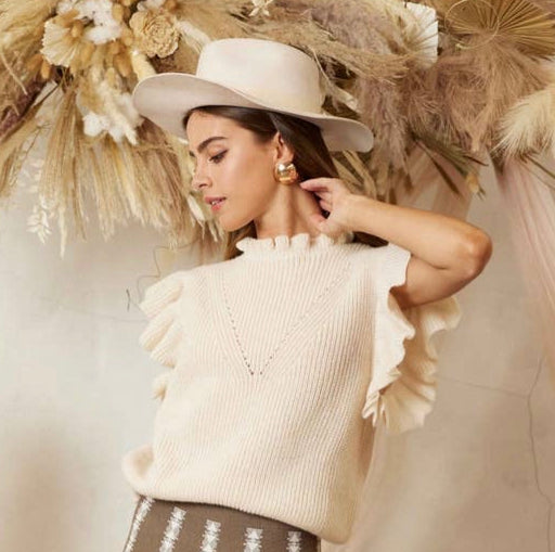Ruffled Sweater Blouse